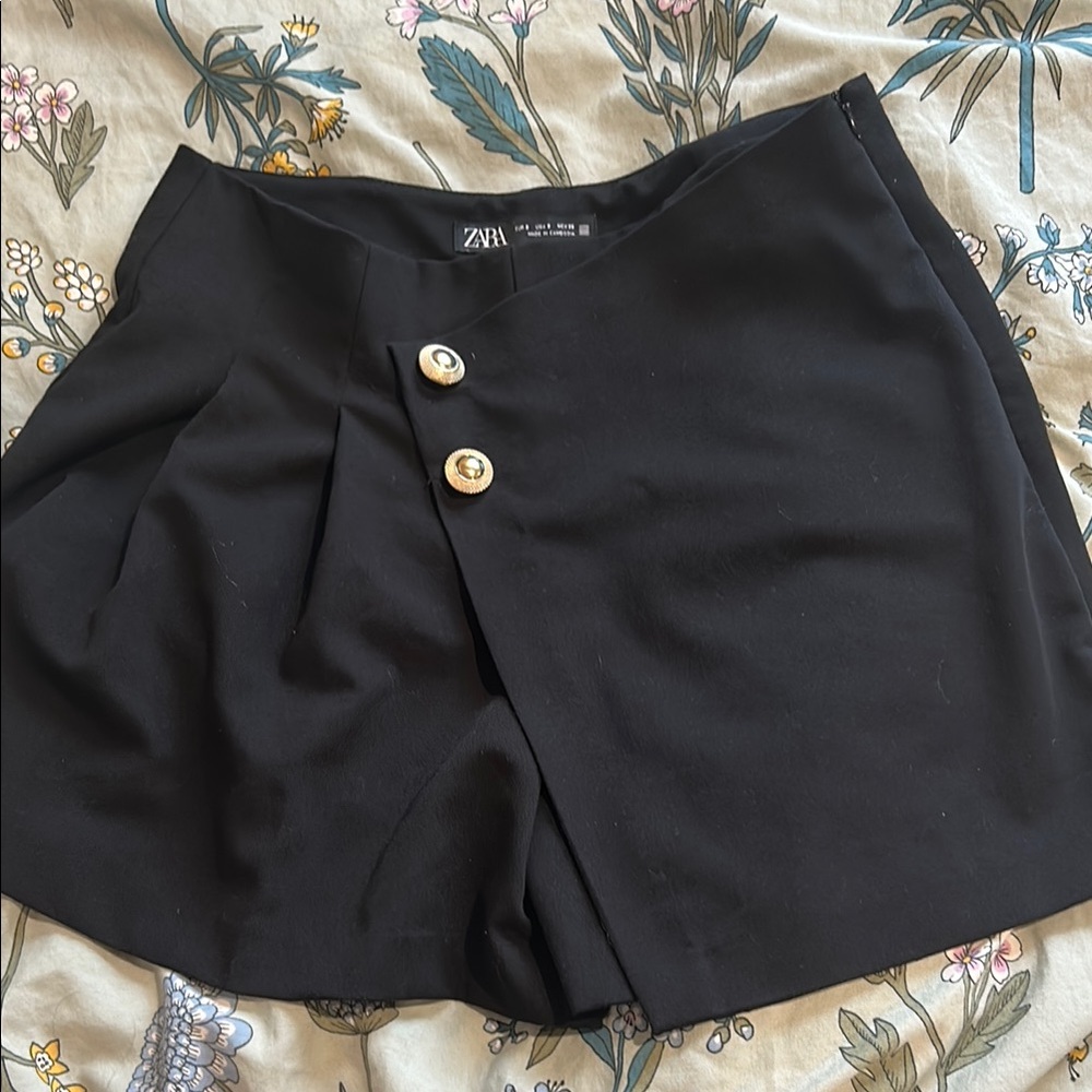Zara Black Skorts High-Waisted Tailored